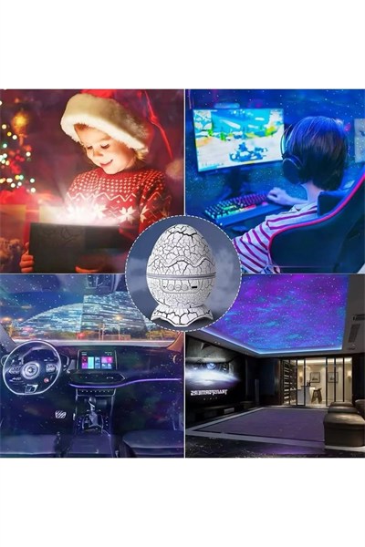 Bluetooth Hoparlör Dinozor Yumurtası Gece Masa Lambası Projektör