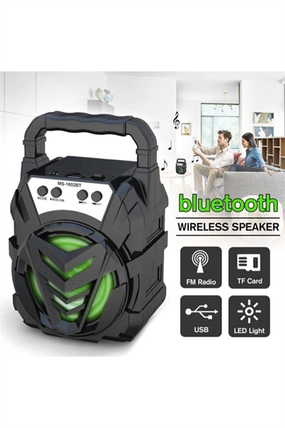 Bluetooth Hoparlör, FM Radyo Özellikli, Şarj Edilebilir, Çoklu Bağlantılı, Siyah