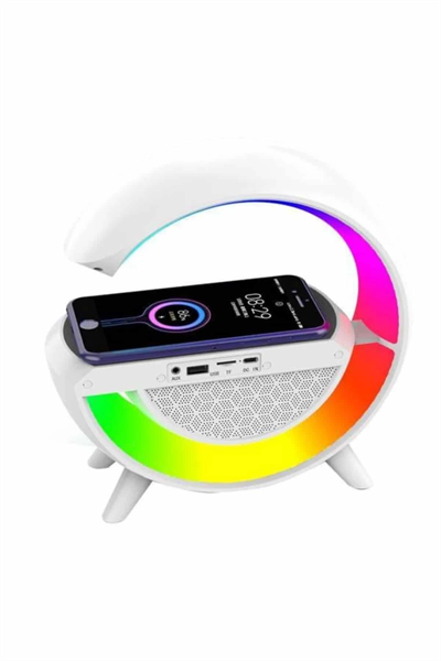 Bluetooth Hoparlör G Şekli Atmosfer Akıllı Rgb Lamba Wireless Kablosuz Şarj