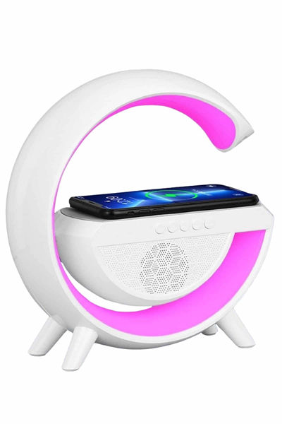 Bluetooth Hoparlör G Şekli Atmosfer Akıllı Rgb Lamba Wireless Kablosuz Şarj