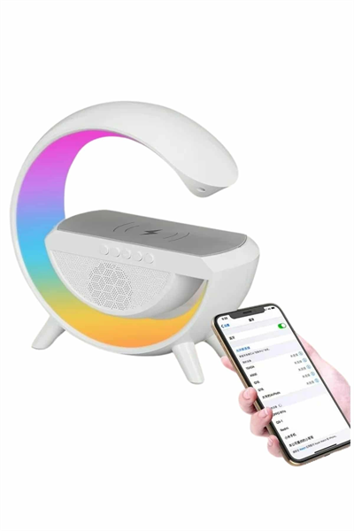Bluetooth Hoparlör G Şekli Atmosfer Akıllı Rgb Lamba Wireless Kablosuz Şarj