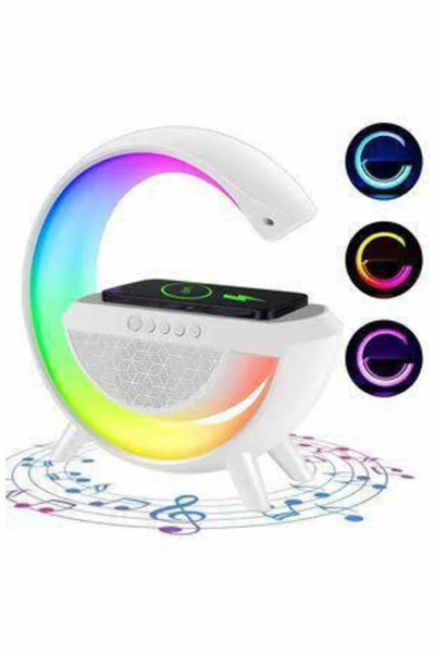 Bluetooth Hoparlör G Şekli Atmosfer Akıllı Rgb Lamba Wireless Kablosuz Şarj
