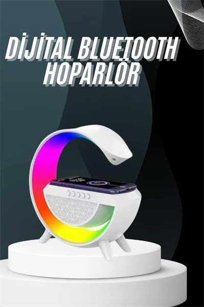 Bluetooth Hoparlör G Şekli Atmosfer Akıllı Rgb Lamba Wireless Kablosuz Şarj