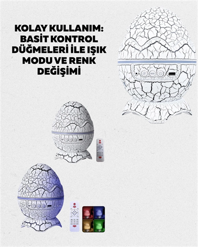 Bluetooth Hoparlör Özellikli 7 Renkli Gece Aydınlatması