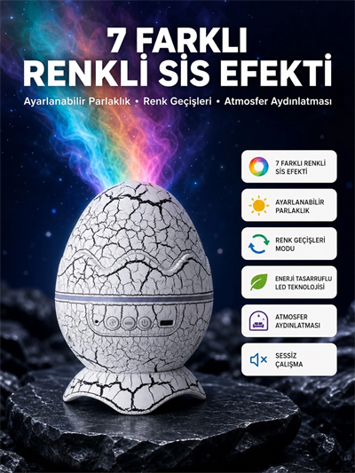 Bluetooth Hoparlör Özellikli 7 Renkli Gece Aydınlatması