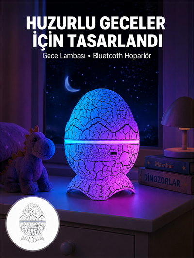 Bluetooth Hoparlör Özellikli 7 Renkli Gece Aydınlatması Yeni Nesil