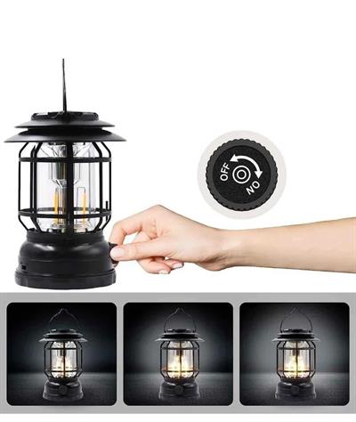 Bluetooth Hoparlör Özellikli Dimerli Led Kamp Lambası Hs66 (3936)