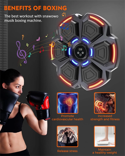 Bluetooth Hoparlör Özellikli Duvar Boks Makinesı  9 Mod Seviye Ayarlı  Müzikli Boks Makinesı