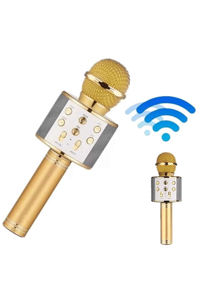 Bluetooth Hoparlör USB AUX SD Kart Kaoroke Mikrofon Uzun Pil Ömrü