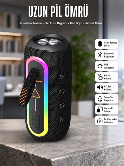 Bluetooth Hoparlör Uzun Pil Ömrü Taşınabilir Yüksek Ses Kaliteli