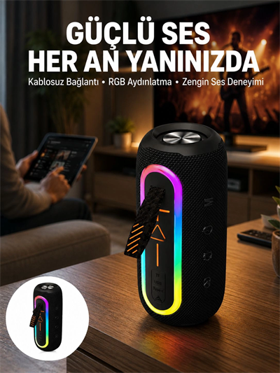 Bluetooth Hoparlör Uzun Pil Ömrü Taşınabilir Yüksek Ses Kaliteli Yeni Nesil