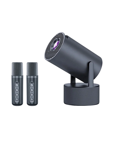 Bluetooth Hoparlörlü Akıllı Projektör Kablosuz Karaoke Mikrofonlu