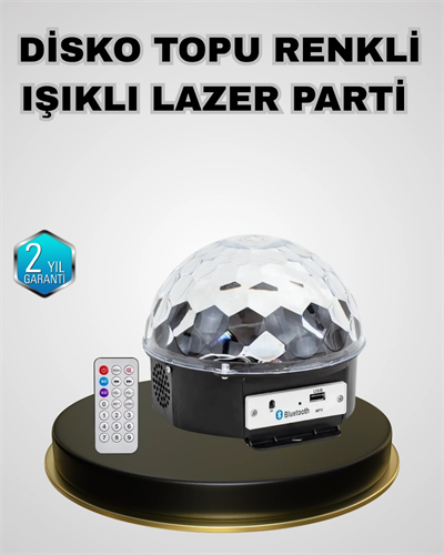 Bluetooth Hoparlörlü LED Disko Işığı Müzik Ritim Duyarlı ve Taşınabilir