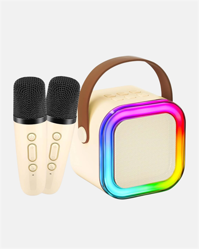 Bluetooth Karaoke Hoparlör Renkli LED Işıklı ve Type-C Şarjlı