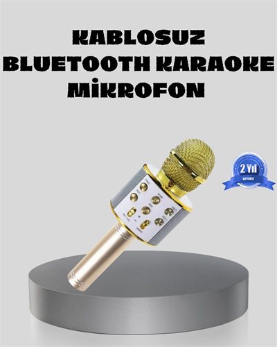 Bluetooth Karaoke Mikrofon Şarjlı Uzun Pil Ömürlü Çok Fonksiyonlu