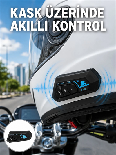Bluetooth Kask Kulaklığı Intercom 5.0 Bluetooth Android ve İOS Uyumlu Yeni Nesil