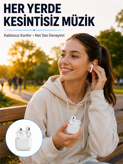 Bluetooth Kulaklık Beyaz Çağrı Cevaplama Dokunmatik Kontrol Kablosuz Yeni Nesil