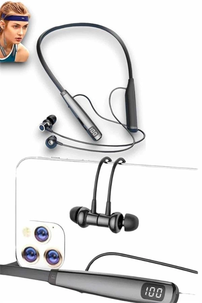 Bluetooth Kulaklık Şarj Göstergeli 100 Saat Şarj Kapasiteli Sporcu Kulaklık