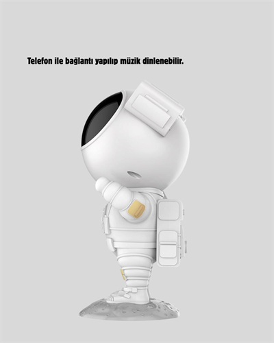 Bluetooth Müzikli Astronot Projeksiyon Lambası Yıldız ve Ay Efektli