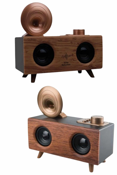 Bluetooth Nostalji Speaker Radyo Gramofon Ahşap Renk Vintage Yeni Nesil