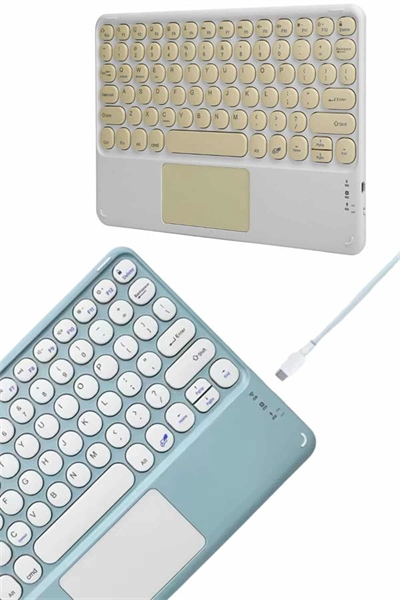 Bluetooth Touchpad Klavye Ultra İnce Taşınabilir Q Klavye Yeni Nesil