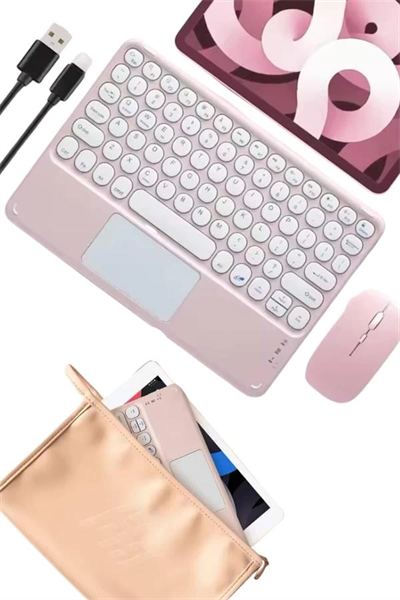Bluetooth Touchpad Klavye Ultra İnce Taşınabilir Q Klavye