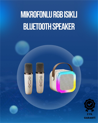 Bluetooth, USB ve AUX Girişli Çok Fonksiyonlu Karaoke Hoparlör