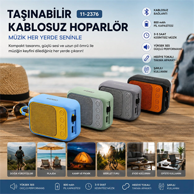 Bluetooth Wireless Mini Hoparlör Speaker Renkli Type-c Şarjlı 5w Mikrofon - Kart Girişi Pl-4692 Bx40