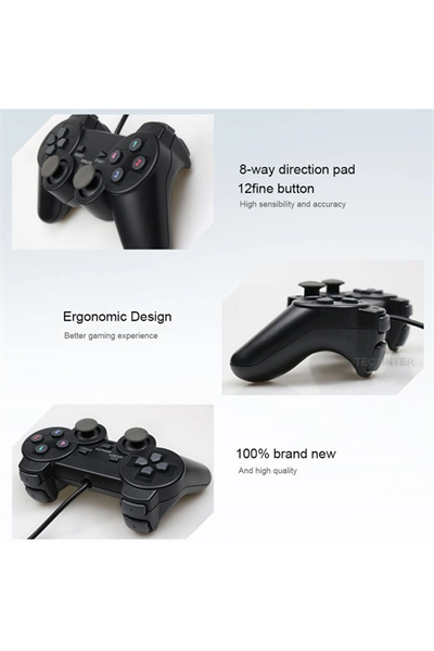 Bluetooth bağlantılı metalik renkli PC uyumlu titreşimli analog joystick oyun kolu