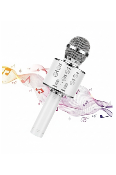 Bluetooth bağlantılı pembe karaoke mikrofonu dahili hoparlörlü usb tf kart destekli 2 yıl garantili