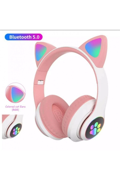 Bluetooth bağlantılı pembe kulak üstü kulaklık mikrofonlu 5.1 surround ANC 2 yıl garantili