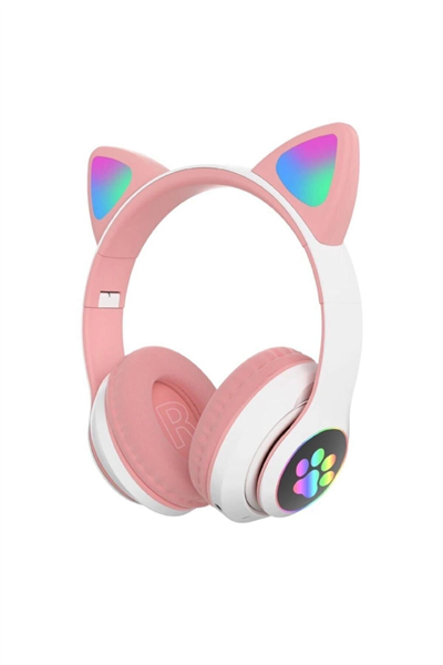 Bluetooth bağlantılı pembe kulak üstü kulaklık mikrofonlu 5.1 surround ANC 2 yıl garantili