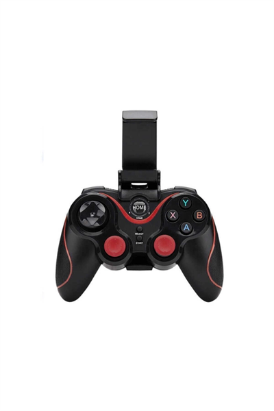 Bluetooth bağlantılı siyah gamepad, PC uyumlu, telefon standı dahil, 1 yıl garantili