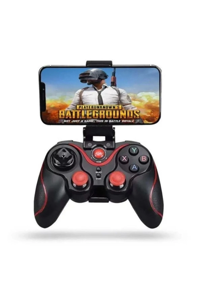Bluetooth bağlantılı siyah joystick, PC uyumlu, telefon tutucu standlı, 2 yıl garantili