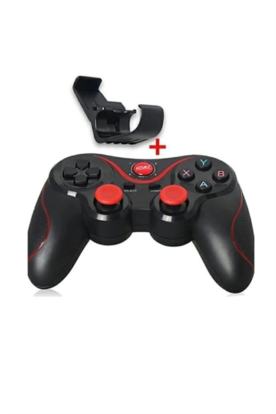 Bluetooth bağlantılı siyah joystick, PC uyumlu, telefon tutucu standlı, 2 yıl garantili