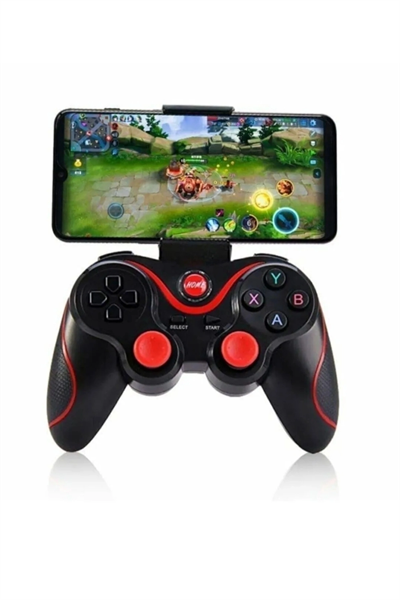 Bluetooth bağlantılı siyah joystick, PC uyumlu, telefon tutucu standlı, 2 yıl garantili
