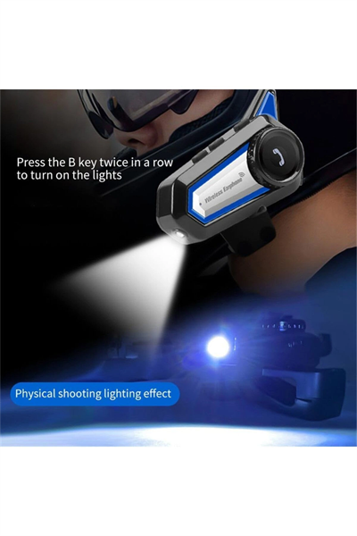 Bluetooth bağlantılı su geçirmez fenerli motosiklet kask kulaklığı interkom 2 yıl garantili