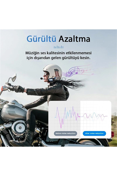 Bluetooth bağlantılı su geçirmez fenerli motosiklet kask kulaklığı interkom 2 yıl garantili