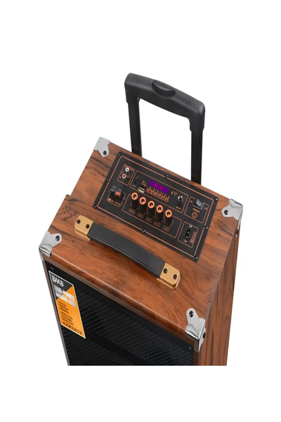 Bluetooth hoparlör kahverengi 50W süper bass kumandalı mikrofonlu karaoke 5-10 saat