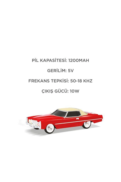 Bluetooth hoparlör kırmızı renk 10W FM USB TWS destekli 3 saat dinleme süresi - Yok Çoklu Bağlantı