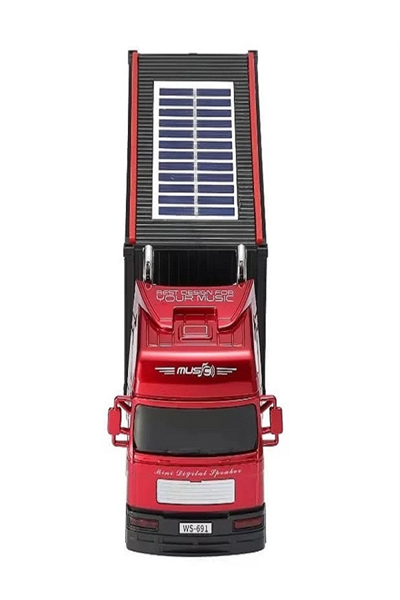 Bluetooth hoparlör kırmızı renk güneş enerjili kamyon tır araba tasarım 10 watt TWS FM radyo