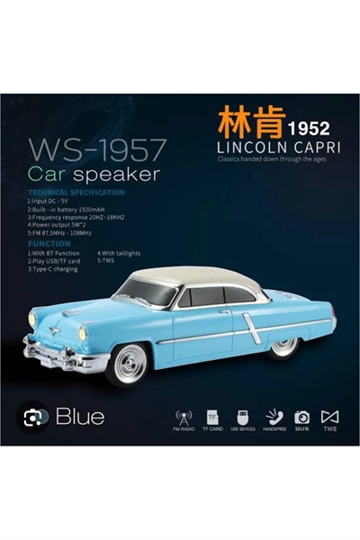 Bluetooth hoparlör mavi renk FM radyo SD kart USB desteği çoklu bağlantı 5 saat dinleme