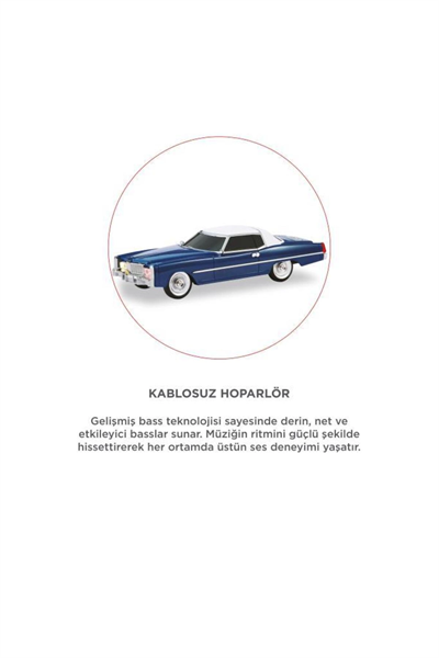 Bluetooth hoparlör retro araba tasarımlı 10W mavi FM USB TWS 3 saat dinleme süresi