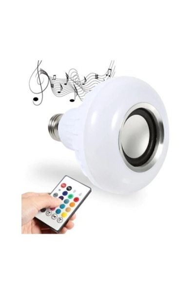 Bluetooth hoparlörlü uzaktan kumandalı led ışık beyaz renkli 7 renk ışık seçeneği