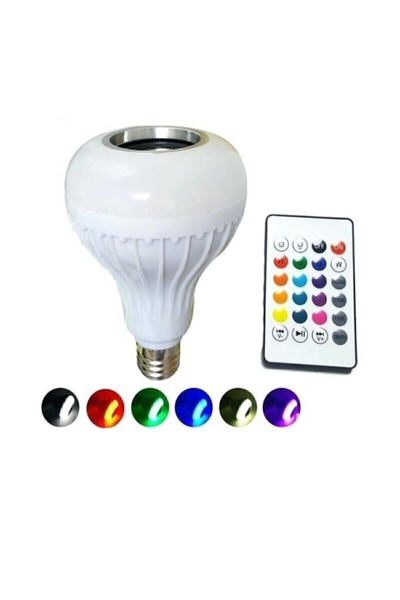 Bluetooth hoparlörlü uzaktan kumandalı led ışık beyaz renkli 7 renk ışık seçeneği