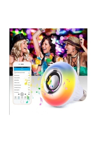 Bluetooth hoparlörlü uzaktan kumandalı led ışık beyaz renkli 7 renk ışık seçeneği