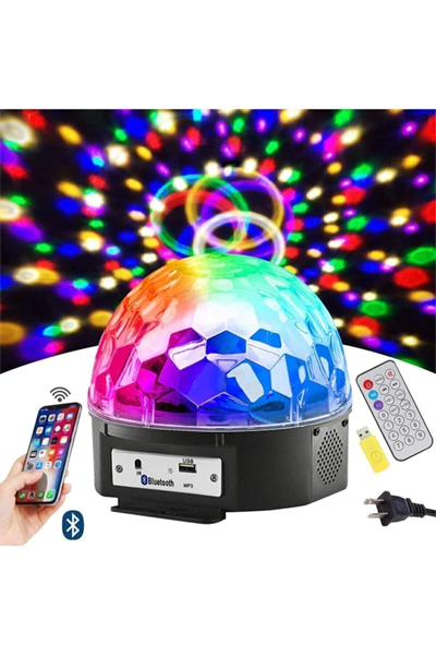 Bluetooth kumandalı USB girişli siyah sihirli küre led ışık parti ve disko topu - Hobi & Eğlence