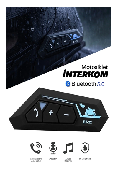 Bluetooth mikrofonlu kablosuz kask interkom kulaklık RGB led ışıklı 2 yıl garantili