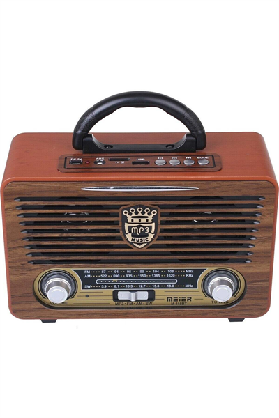 Bluetooth özellikli USB ve SD girişli nostaljik radyo, 2 yıl garantili - Elektronik
