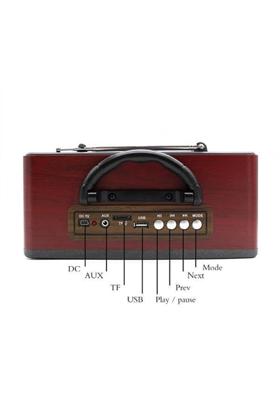 Bluetooth özellikli beyaz nostaljik ahşap radyo FM SD AUX USB girişli 2 yıl garantili